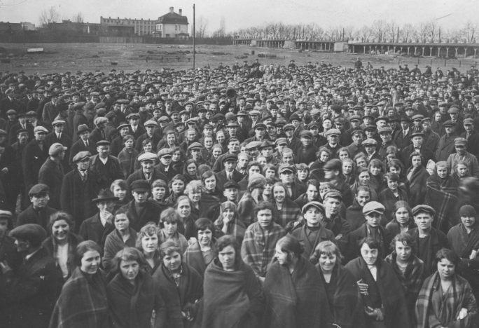 Strajk w Łodzi w roku 1927. Fot. NAC