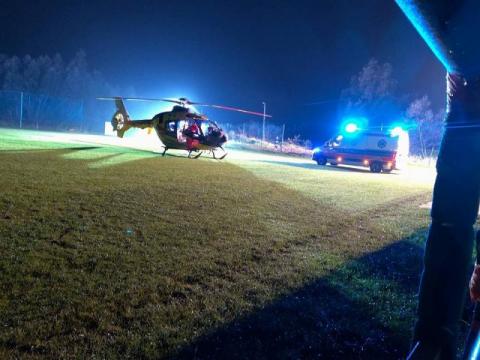 W nocy w Mszanie Górnej lądował śmigłowiec LPR. Przyleciał po 15-latkę 