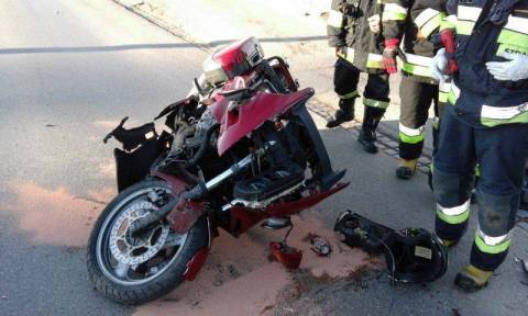 wypadek motocykl w Nawojowej