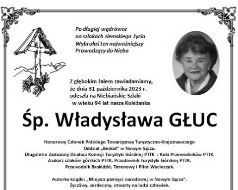 Zmarła Władysława Głuc, przewodnik beskidzki. Kondolencje dla przewodniczącego Rady Miasta