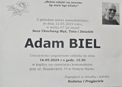 Stary Sącz: nie żyje Adam Biel, wieloletni nauczyciel Zespołu Szkół im. ks prof. Józefa Tischnera 