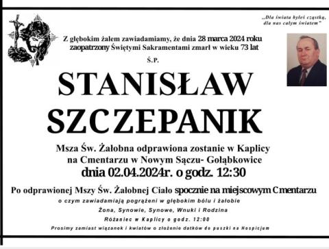 Zmarł Stanisław Szczepanik, człowiek niezwykle życzliwy ludziom