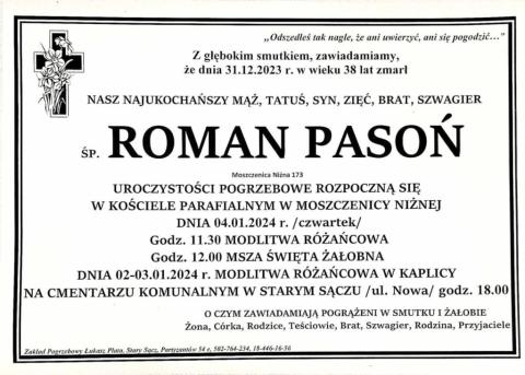 Nekrolog Roman Pasoń