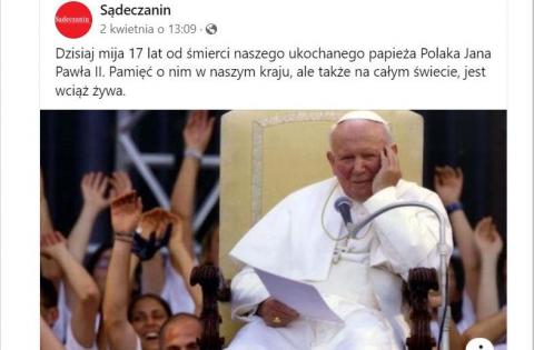 Jak tak można?! Facebook usunął post o wielkim Polaku świętym Janie Pawle II