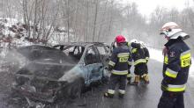 Pożar samochodu w Miłkowej